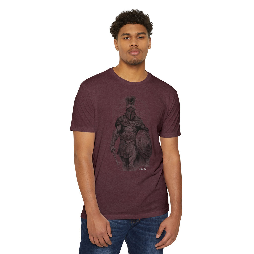 Spartan Warrior T-Shirt — Vintage Helmet & Shield Illustration