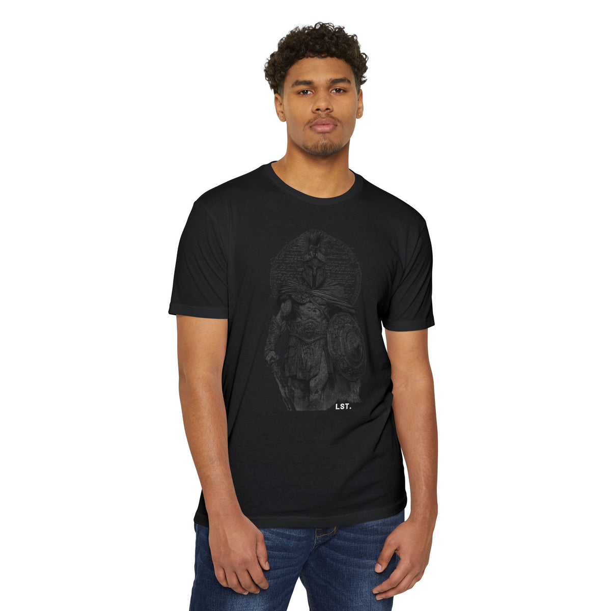 Spartan Warrior T-Shirt — Vintage Helmet & Shield Illustration