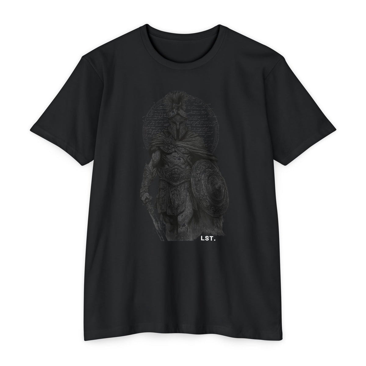 Spartan Warrior T-Shirt — Vintage Helmet & Shield Illustration