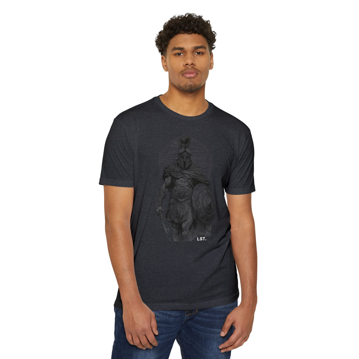 Spartan Warrior T-Shirt — Vintage Helmet & Shield Illustration