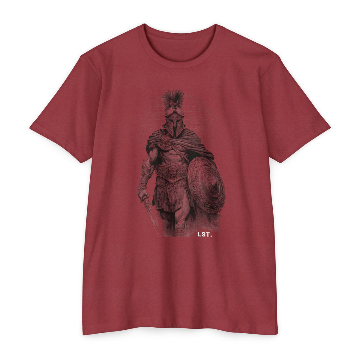 Spartan Warrior T-Shirt — Vintage Helmet & Shield Illustration