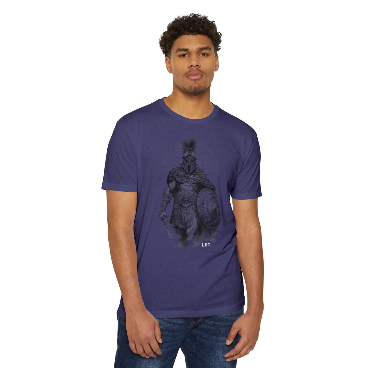 Spartan Warrior T-Shirt — Vintage Helmet & Shield Illustration