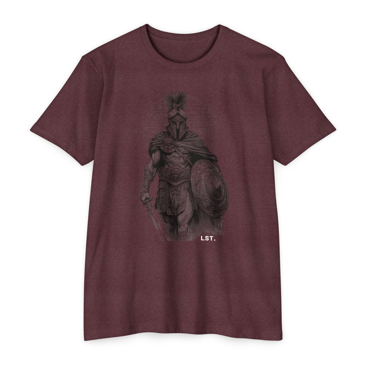 Spartan Warrior T-Shirt — Vintage Helmet & Shield Illustration